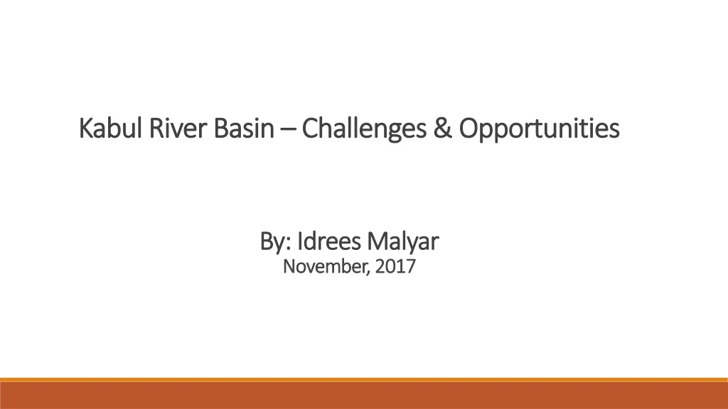 kabul river basin challenges opportunities