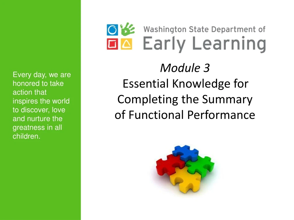 module 3 essential knowledge for completing