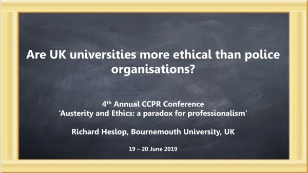 Bayley focussed briefly on the topic of university ethics and values. Raising concerns about: