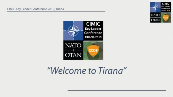 “Welcome to Tirana”