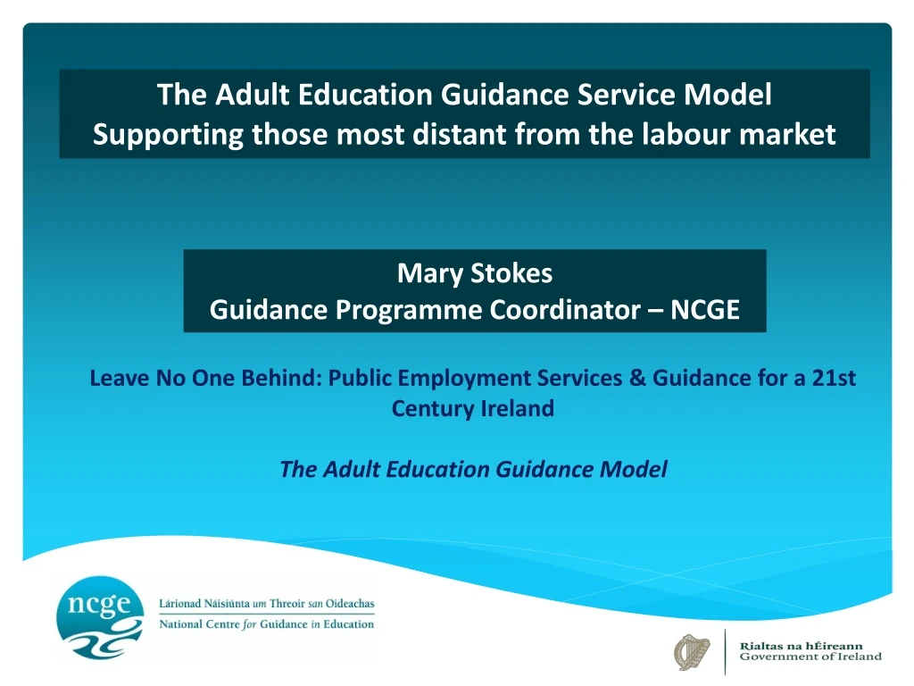 the adult education guidance service model