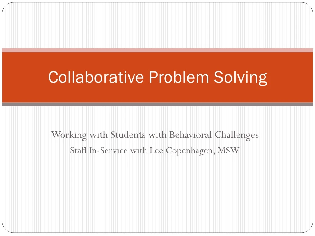 collaborative problem solving