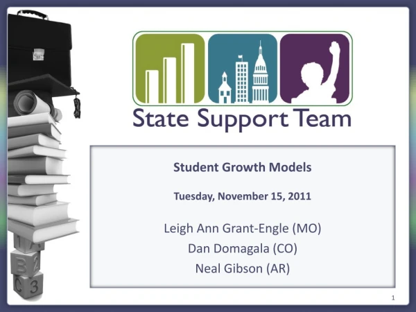 Student Growth Models Tuesday, November 15, 2011 Leigh Ann Grant-Engle ( MO ) Dan Domagala (CO)