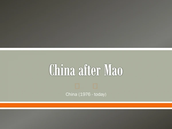 China after Mao