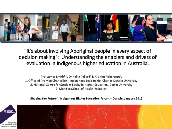 ‘Shaping the Future’ - Indigenous Higher Education Forum – Darwin, January 2019