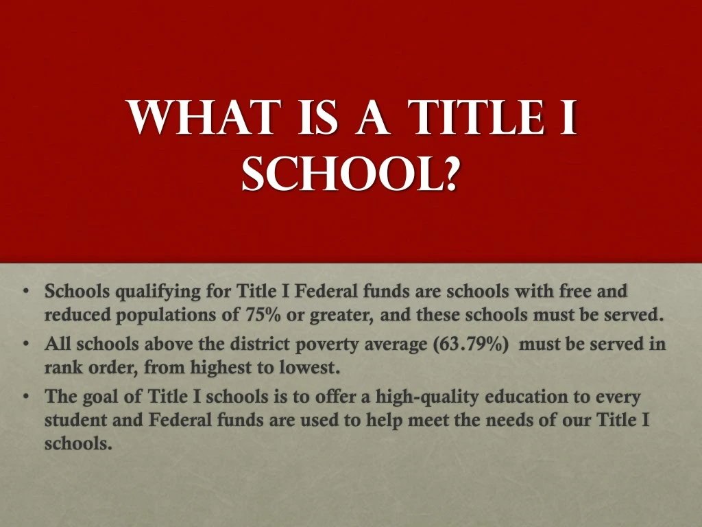 what is a title i school
