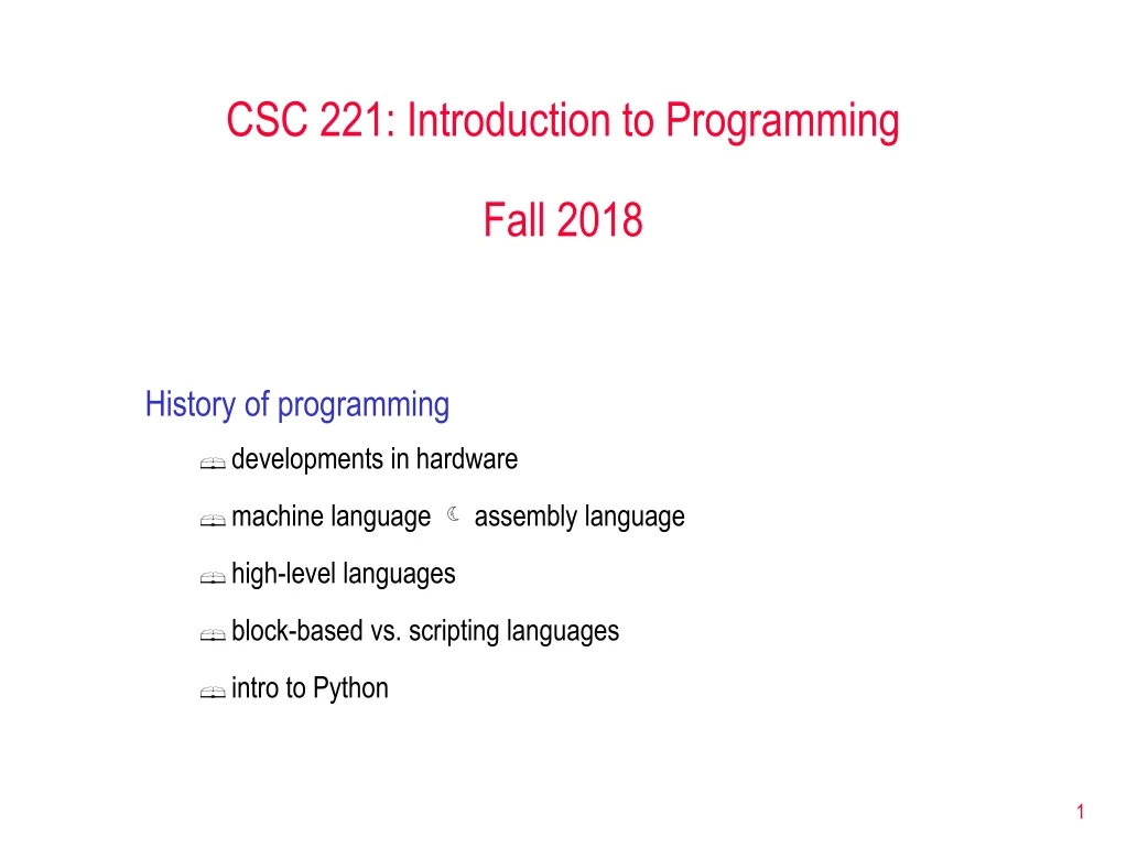 history of programming developments in hardware