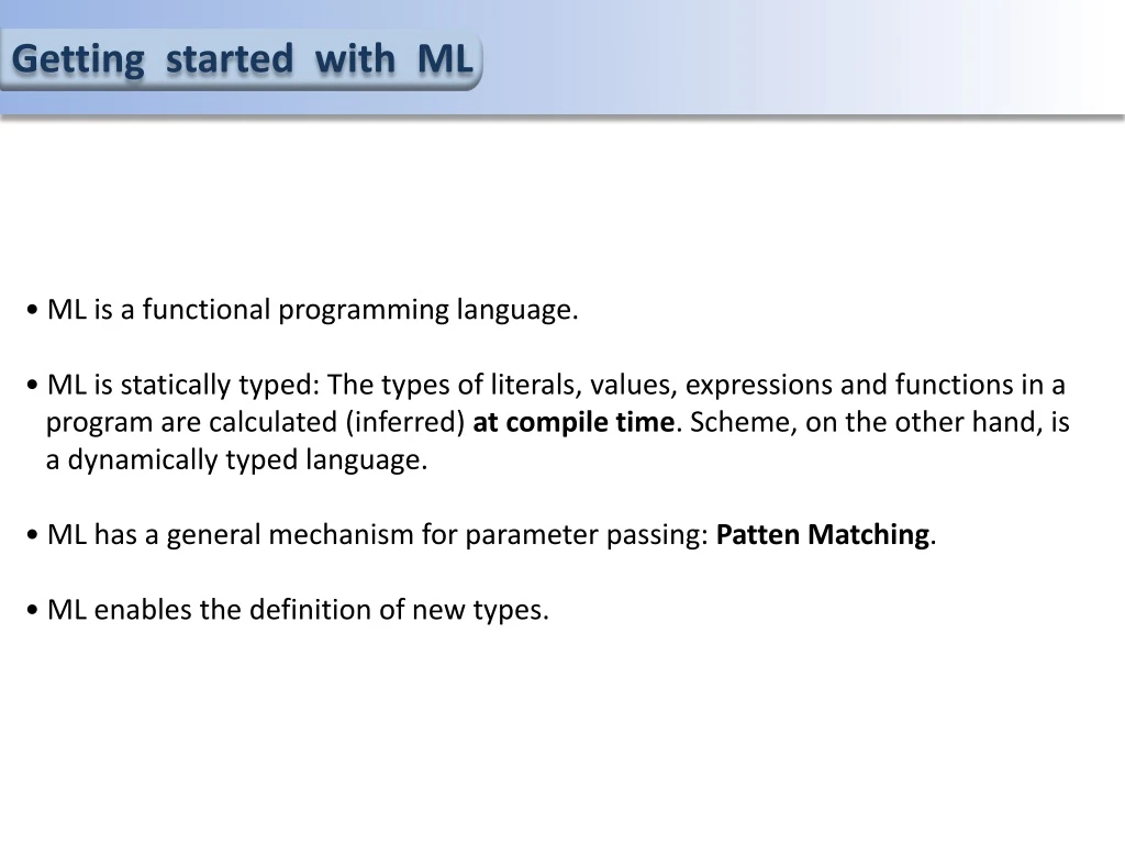 getting started with ml