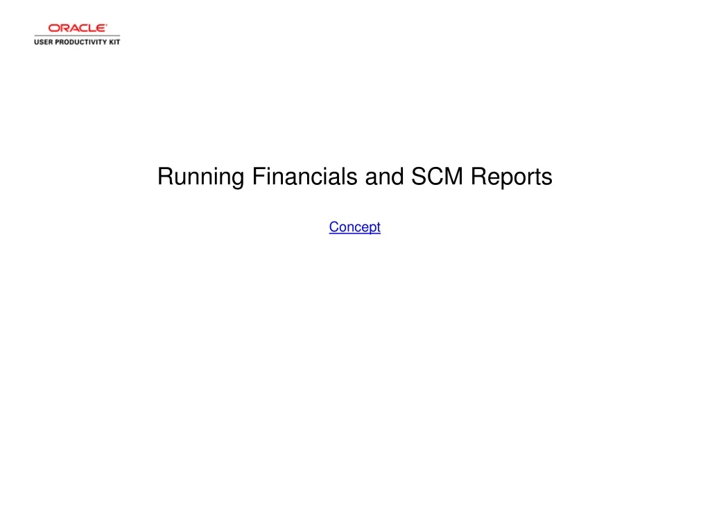 running financials and scm reports concept