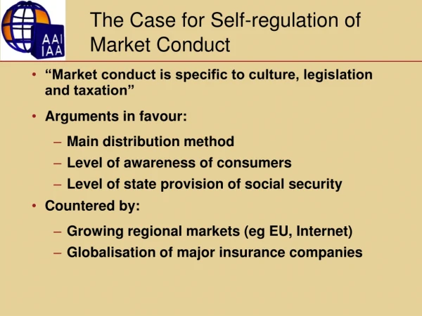 The Case for Self-regulation of Market Conduct