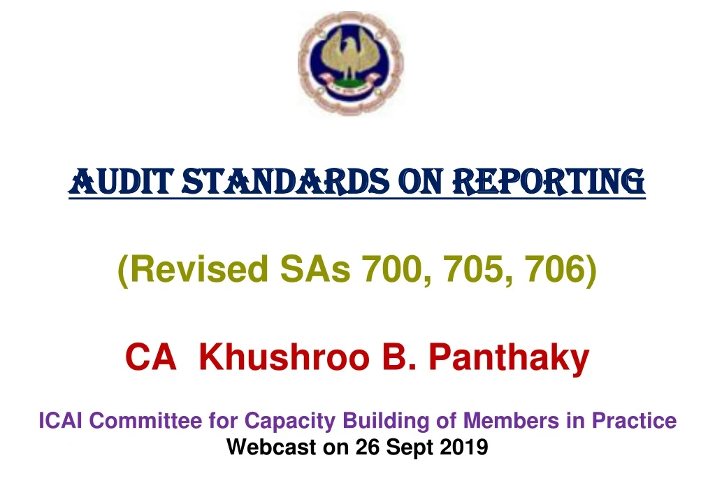 audit standards on reporting revised