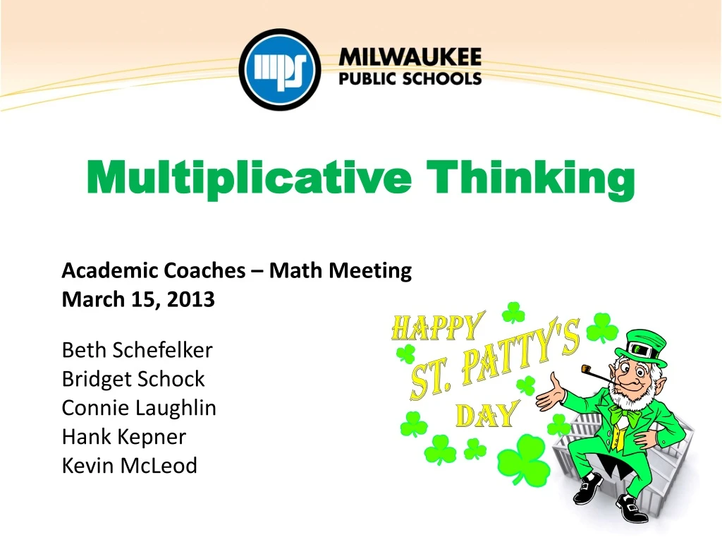 multiplicative thinking