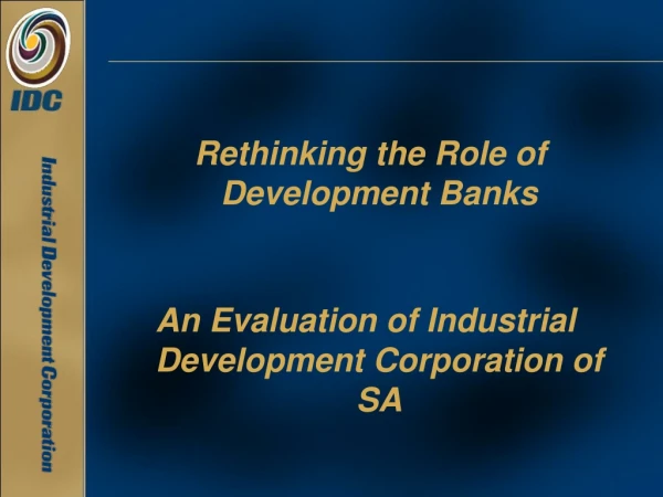 Rethinking the Role of Development Banks