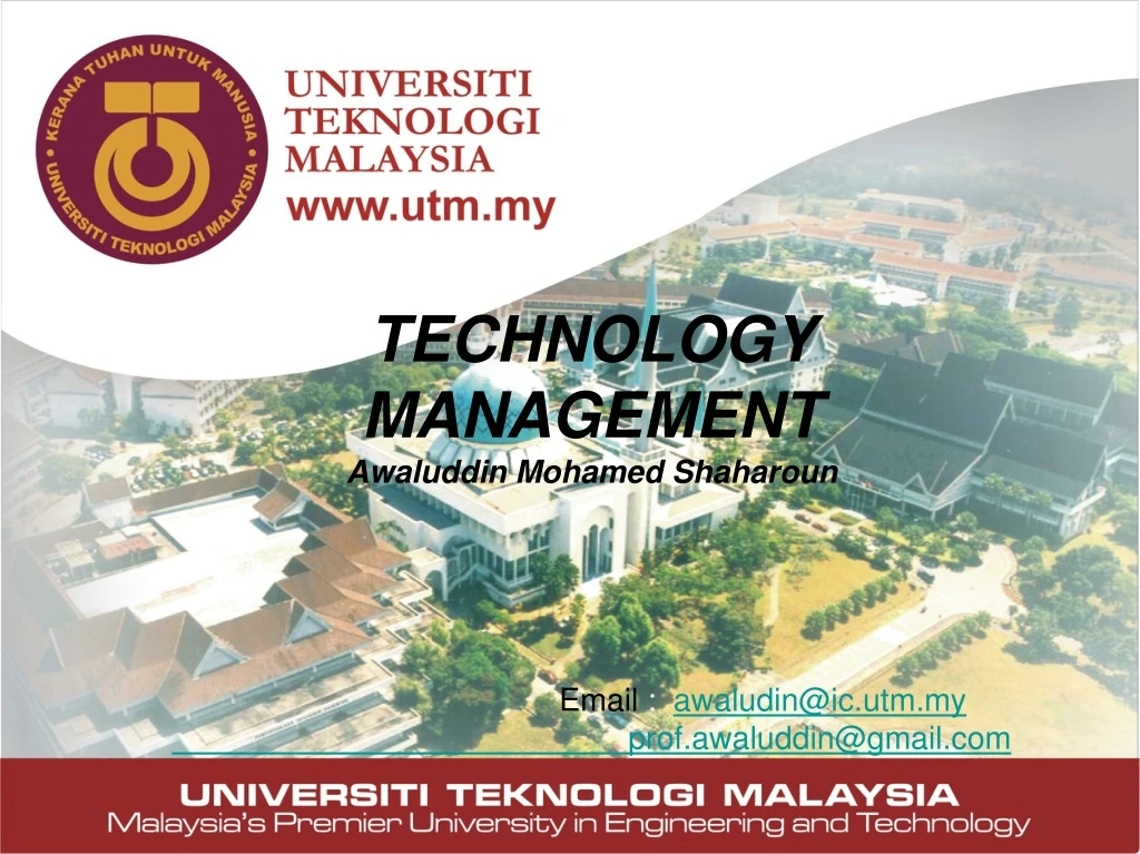 technology management awaluddin mohamed shaharoun