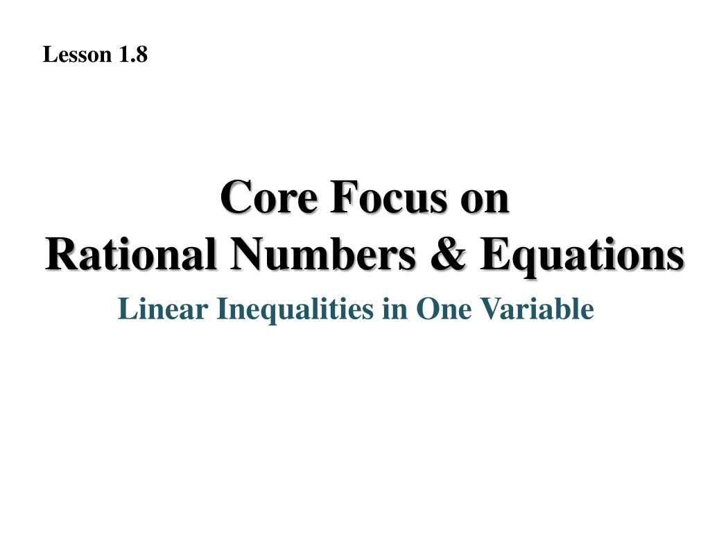 core focus on rational numbers equations