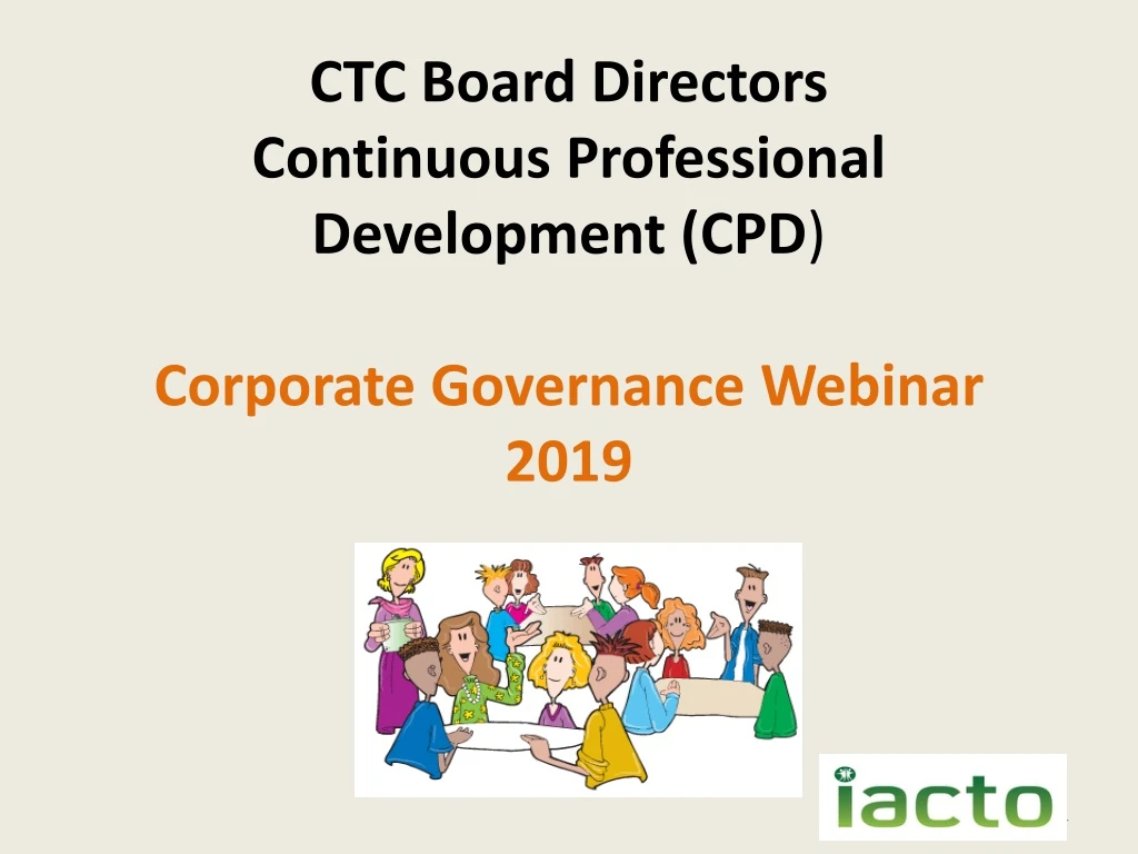 ctc board directors continuous professional development cpd corporate governance webinar 2019