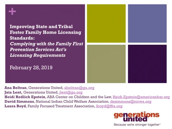 Improving State and Tribal Foster Family Home Licensing Standards: 