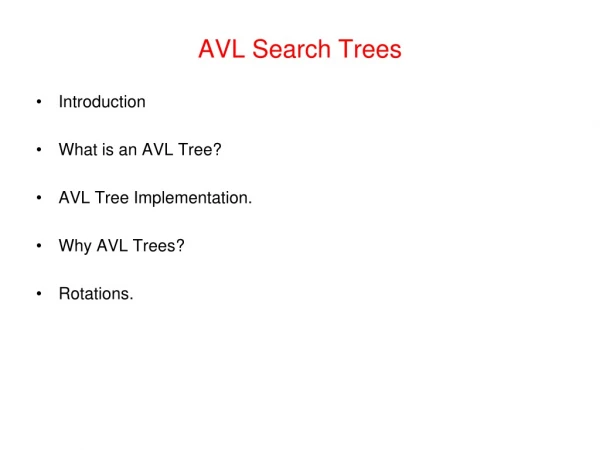 AVL Search Trees