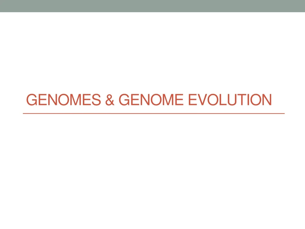 genomes genome evolution