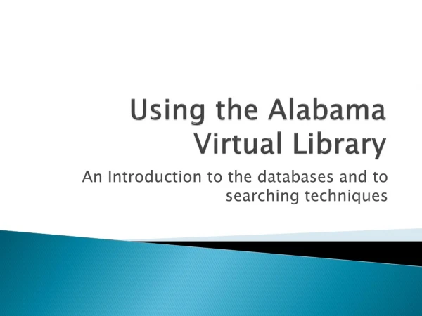 Using the Alabama Virtual Library