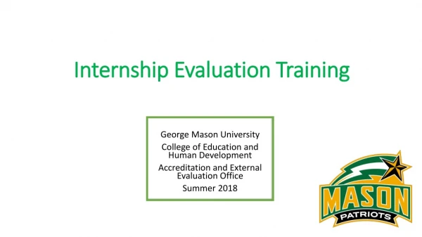 Internship Evaluation Training