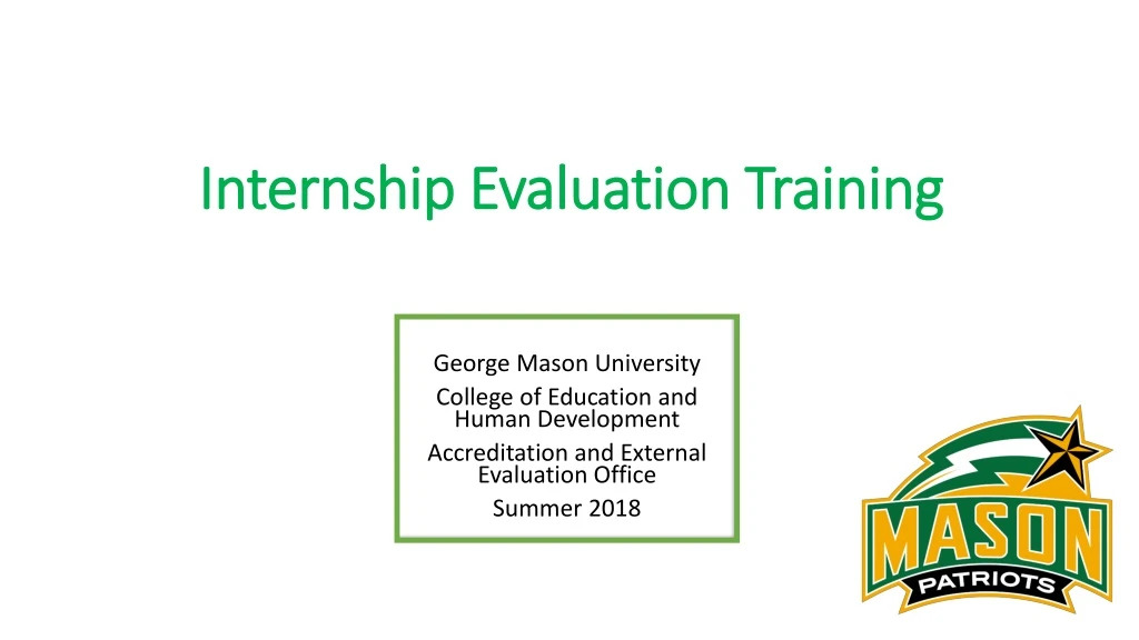 internship evaluation training