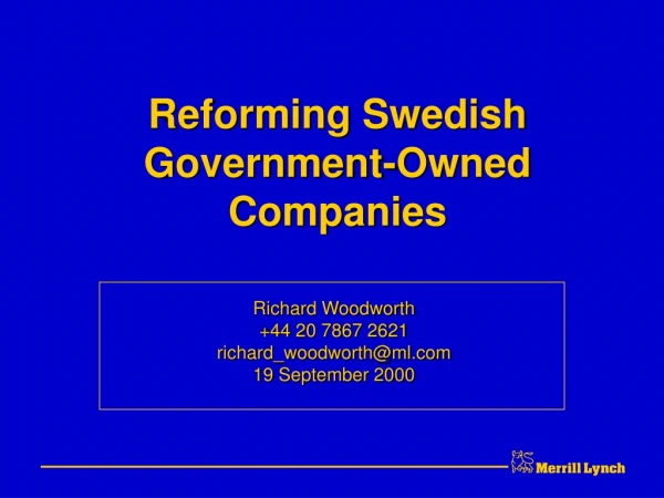 Reforming Swedish Government-Owned Companies