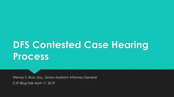 DFS Contested Case Hearing Process