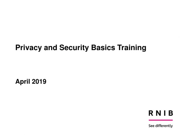 Privacy and Security Basics Training