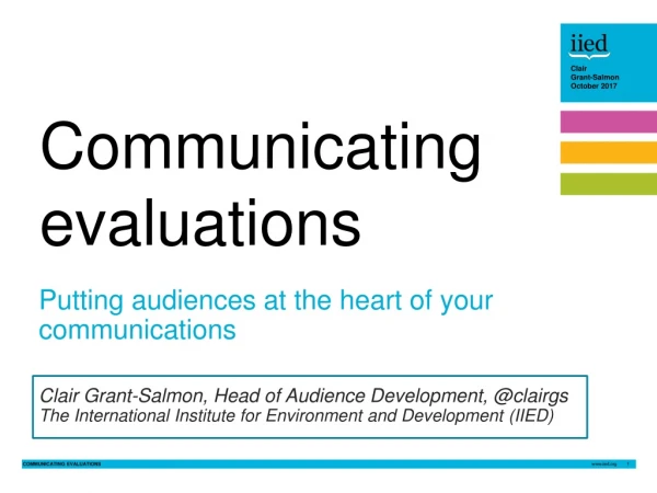 Communicating evaluations
