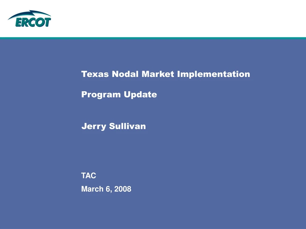 texas nodal market implementation program update