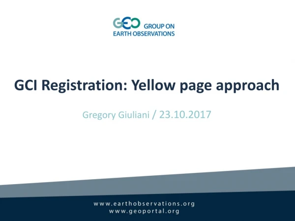GCI Registration: Yellow page approach