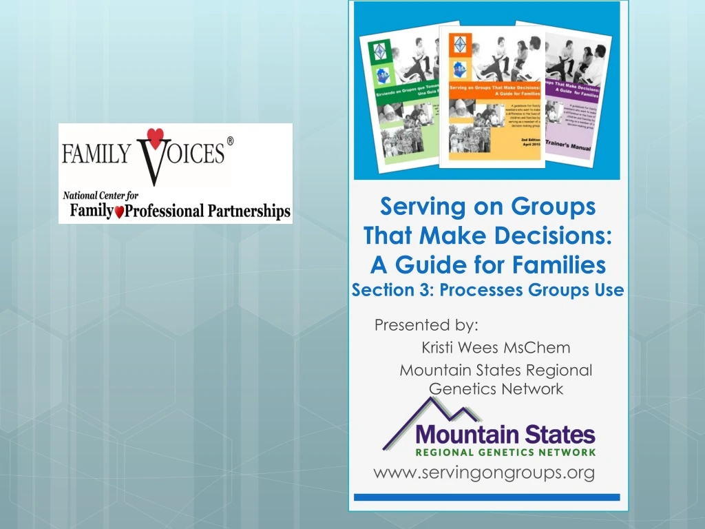 serving on groups that make decisions a guide for families section 3 processes groups use