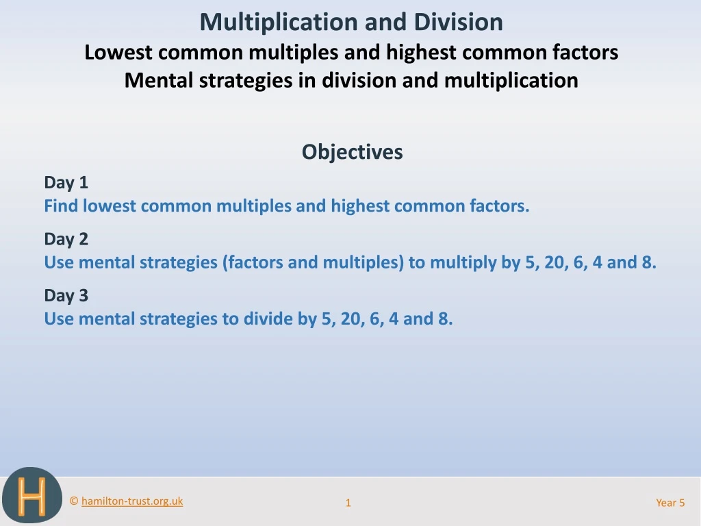multiplication and division lowest common