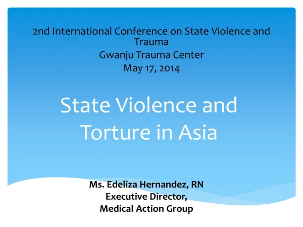 State V iolence and Torture in Asia