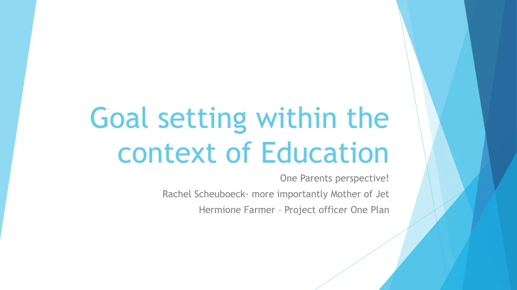 goal setting within the context of education