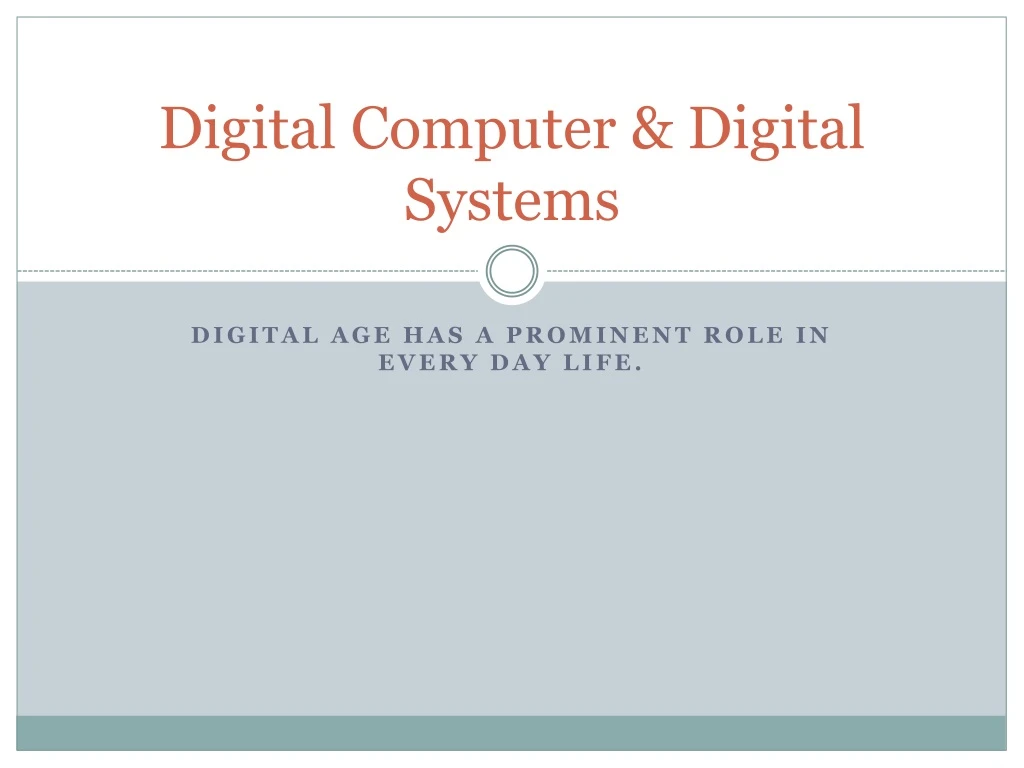 digital computer digital systems