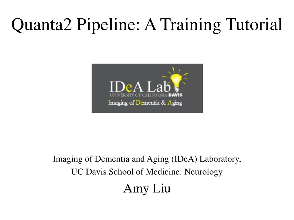 q uanta2 pipeline a training tutorial