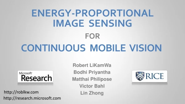 ENERGY-PROPORTIONAL IMAGE SENSING FOR