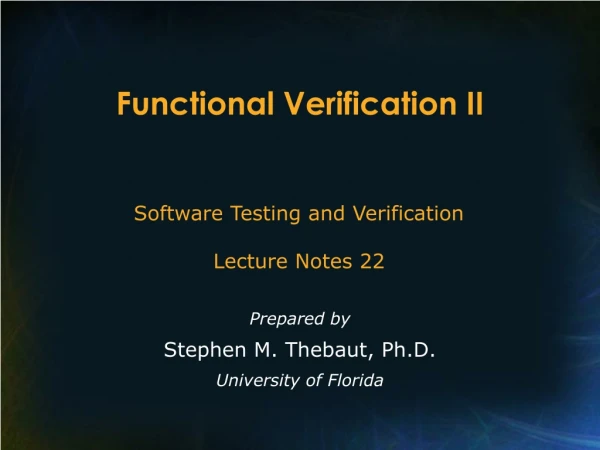 Functional Verification II
