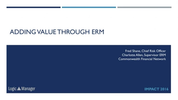 Adding Value Through ERM