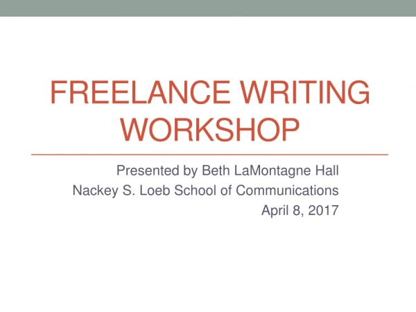 Freelance Writing Workshop