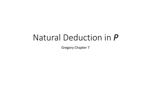 Natural Deduction in P