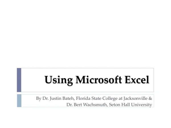 Using Microsoft Excel