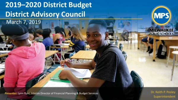 2019–2020 District Budget District Advisory Council