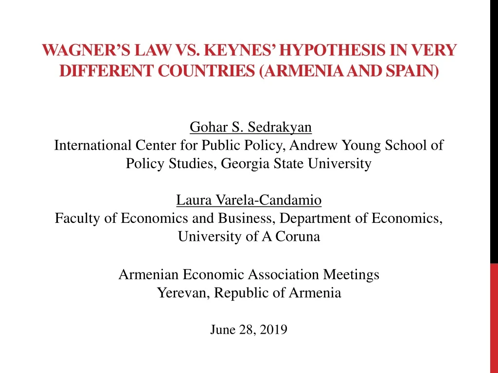 wagner s law vs keynes hypothesis in very different countries armenia and spain