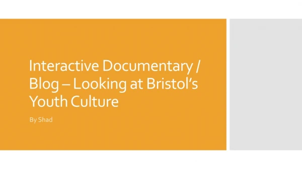 Interactive Documentary / Blog – Looking at Bristol’s Youth Culture