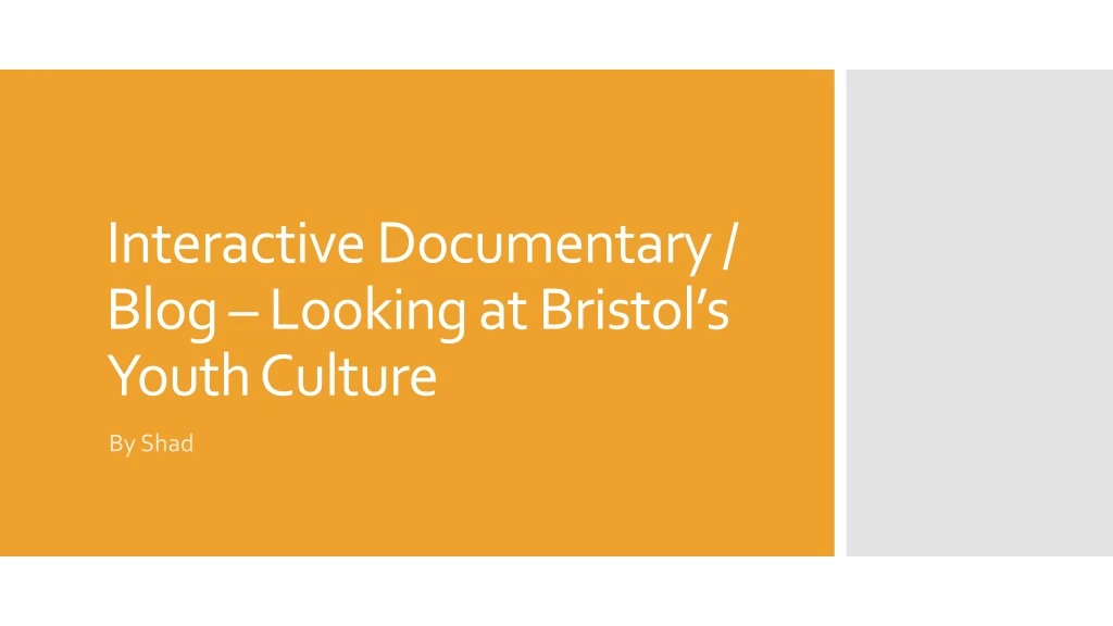 interactive documentary blog looking at bristol s youth culture