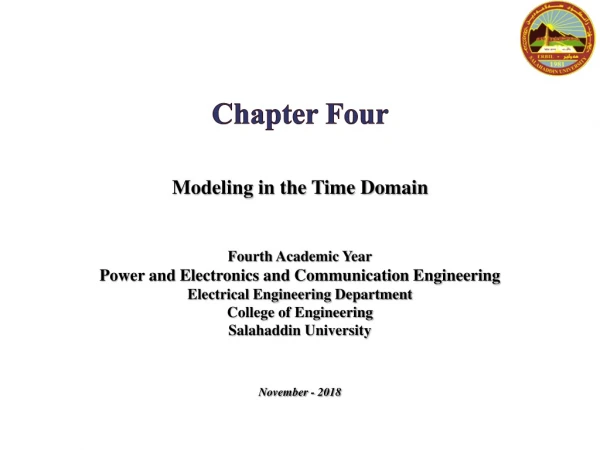 Chapter Four Modeling in the Time Domain Fourth Academic Year