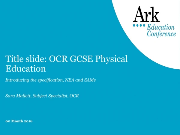 Title slide: OCR GCSE Physical Education